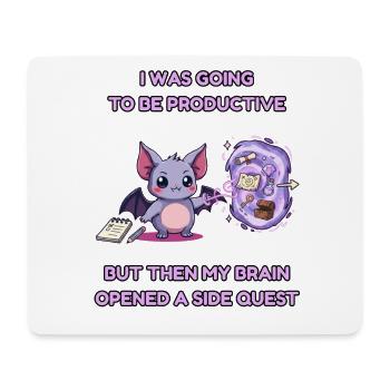ADHD Side Quest Bat - Mouse Pad (horizontal) - white - Front