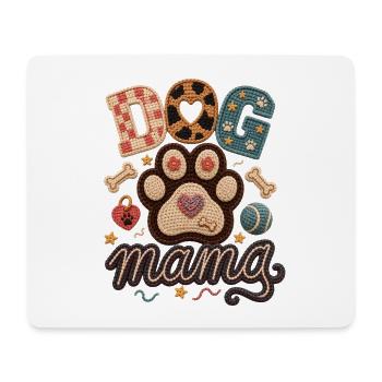 Dog Mama Crochet Patch - Mouse Pad (horizontal) - white - Front
