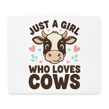 Just a Girl Loves Cows - Mouse Pad (horizontal) - white - Front
