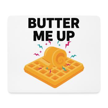 Breakfast Funny Brunch Coffee Pancake Butter Me Up - Mouse Pad (horizontal) - white - Front