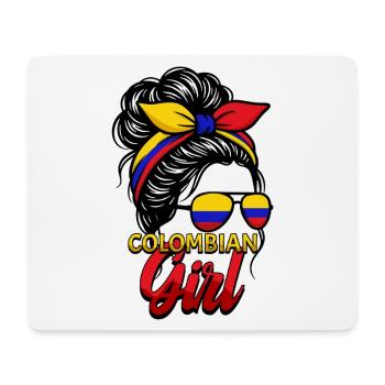 Fille Drapeau colombien Colombie - Tapis de souris (format paysage) - blanc - Devant