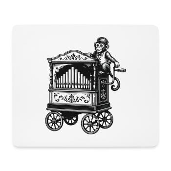 Orgue à baril vintage avec singe | Motif musical nostalgique - Tapis de souris (format paysage) - blanc - Devant