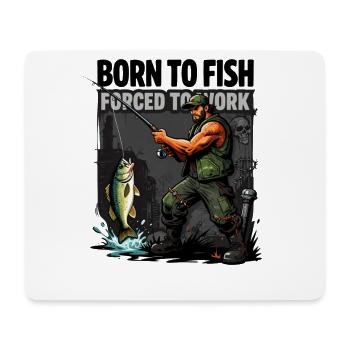 Geboren zum Angeln - Mousepad (Querformat) - Weiß - Vorne