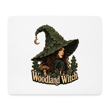 Dark Woodland Witch, Woodland Witch Leaf Hat Cresc - Mouse Pad (horizontal) - white - Front