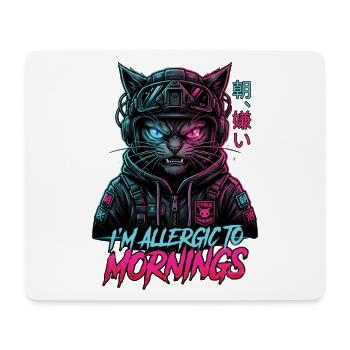 Katze Ich Bin gegen Morgende Allergisch - Mousepad (Querformat) - Weiß - Vorne
