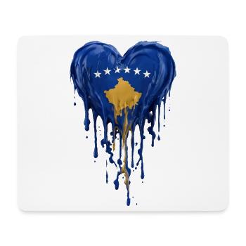 Kosovo Blue Heart Drop - Mouse Pad (horizontal) - white - Front