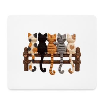 Crochet Cat Lover Gift - Mouse Pad (horizontal) - white - Front