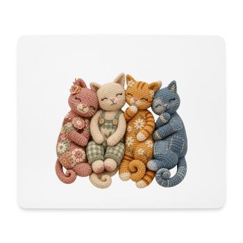 Häkel-Katzenliebhaber-Geschenk - Mousepad (Querformat) - Weiß - Vorne
