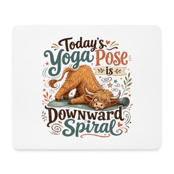 Spirale descendante de la vache de yoga - Tapis de souris (format paysage) - blanc - Devant