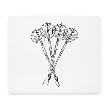 Darts Line Drawing - Mouse Pad (horizontal) - white - Front