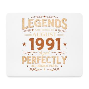 35. Geburtstag Geschenk Mann Legende August 1991 - Mousepad (Querformat) - Weiß - Vorne