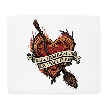 Lieblingshexe Herz Hexenbesen Frau - Mousepad (Querformat) - Weiß - Vorne