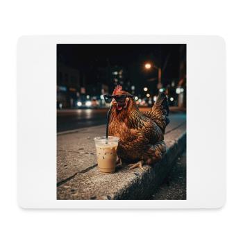Ambiance nocturne poulet avec café - Tapis de souris (format paysage) - blanc - Devant