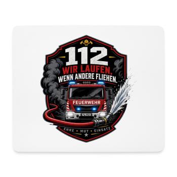 Feuerwehr - Mousepad (Querformat) - Weiß - Vorne