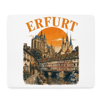  Vintage Erfurt Skyline historische Straßenansicht - Mousepad (Querformat) - Weiß - Vorne
