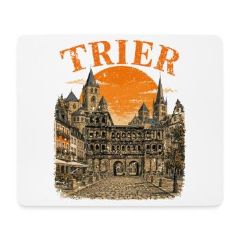  Vintage Trier Skyline historische Straßenansicht - Mousepad (Querformat) - Weiß - Vorne