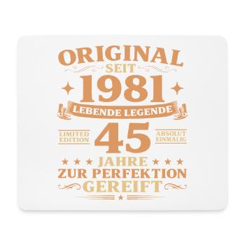 Original Baujahr 1981 geboren 45. Geburtstag - Mousepad (Querformat) - Weiß - Vorne