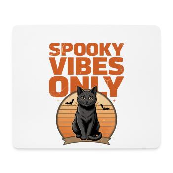 Black Cat Halloween – Spooky Vibes Only - Mouse Pad (horizontal) - white - Front