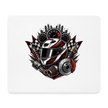 Racing helmet with gauges detail - Mouse Pad (horizontal) - white - Front