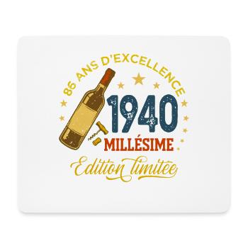 86 Ans Millésime 1940 Anniversaire Vin Rétro - Tapis de souris (format paysage) - blanc - Devant