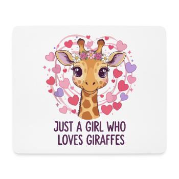 Giraffe Love Girl GIRAFFE - Mouse Pad (horizontal) - white - Front