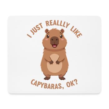 Capybara Love Ok - Mouse Pad (horizontal) - white - Front