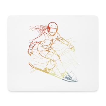 Fille du snowboard vintage - Tapis de souris (format paysage) - blanc - Devant