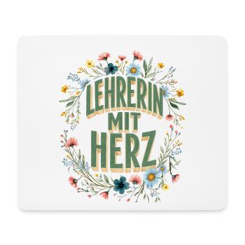 Lehrerin mit Herz! - Mousepad (Querformat) - Weiß - Vorne