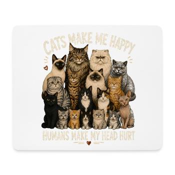 Cats Gather: Feline Crew Cheer - Mouse Pad (horizontal) - white - Front