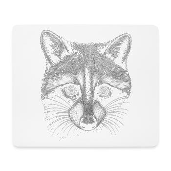 Raton laveur nature Tête de raton laveur - Tapis de souris (format paysage) - blanc - Devant