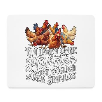 Hühnerliebhaber Hühnerhalter - Mousepad (Querformat) - Weiß - Vorne