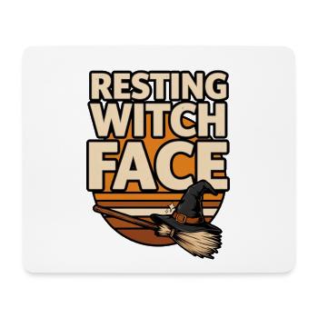Witch Halloween – Visage de sorcière au repos - Tapis de souris (format paysage) - blanc - Devant