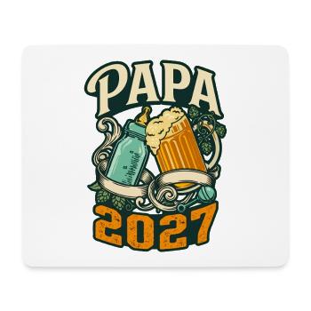 Papa 2027 – Bier & Babyflaschengeschenk - Mousepad (Querformat) - Weiß - Vorne