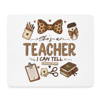 Sie ist Lehrerin, das merke ich Süßer Leopardenlehrer - Mousepad (Querformat) - Weiß - Vorne