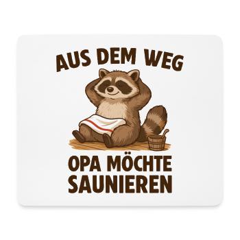 Sauna Opa möchte Saunieren - Mousepad (Querformat) - Weiß - Vorne