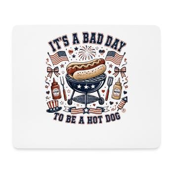 Heute ist ein schlechter Tag, um ein Hotdog zu sei - Mousepad (Querformat) - Weiß - Vorne