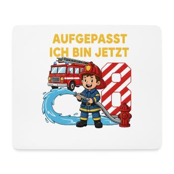 Aufgepasst Ich Bin Jetzt 8 Feuerwehr Geburtstag - Mousepad (Querformat) - Weiß - Vorne