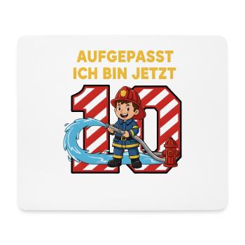 Aufgepasst Ich Bin Jetzt 10 Feuerwehr Geburtstag - Mousepad (Querformat) - Weiß - Vorne