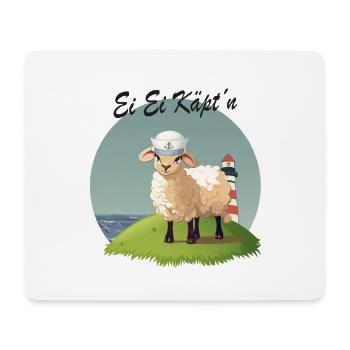 Ei Ei Käpt’n – Lustiges Schaf Design - Mousepad (Querformat) - Weiß - Vorne