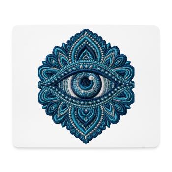 Cadeau Mandala Eye in Embroidery - Tapis de souris (format paysage) - blanc - Devant