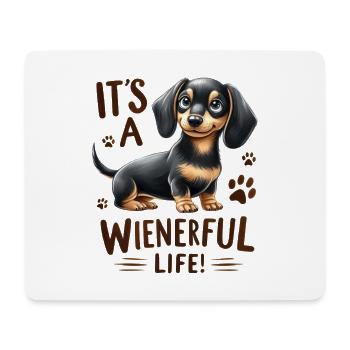 Wienerful Life Dackel lustige Hundedesign-Merch - Mousepad (Querformat) - Weiß - Vorne