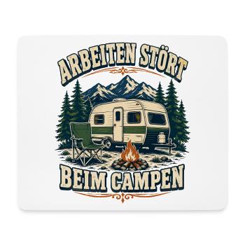 Arbeiten stört beim Campen – Bergcamping - Mousepad (Querformat) - Weiß - Vorne