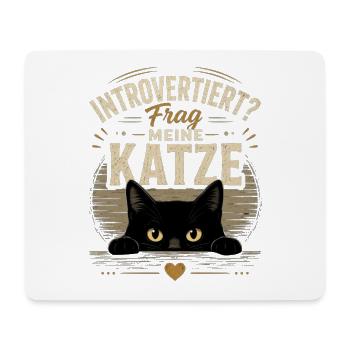 Introvertiert? Frag meine Katze Vintage - Mousepad (Querformat) - Weiß - Vorne