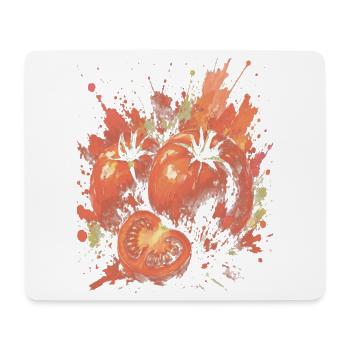 Rotes Tomatengemüse-Splash-Kunst-Aquarell - Mousepad (Querformat) - Weiß - Vorne