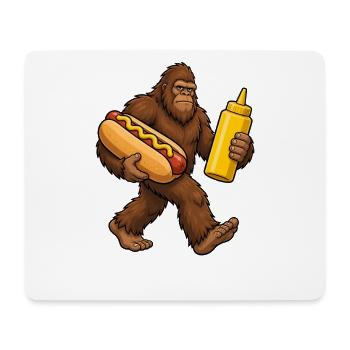 4th of July Bigfoot Hot Dog – Fun Hot Dog with B - Mouse Pad (horizontal) - white - Front