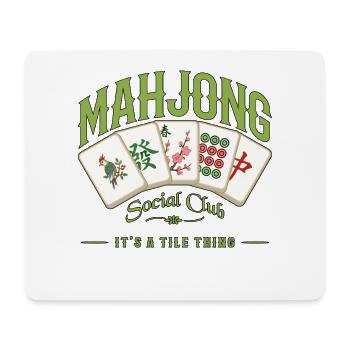 Mahjong-Spiel Sozialclub-Mahjong-Spieler - Mousepad (Querformat) - Weiß - Vorne