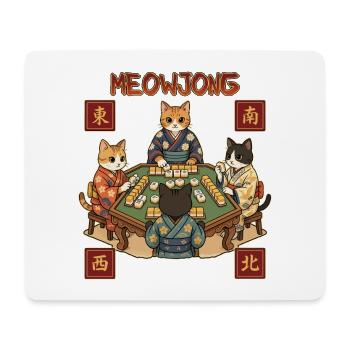 Mahjong Game Social Club Meowjong Cat Cute - Mouse Pad (horizontal) - white - Front
