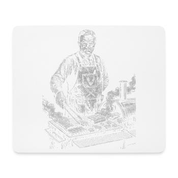 Theodore Roosevelt beim BBQ Grillen - Mousepad (Querformat) - Weiß - Vorne