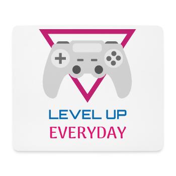 Level Up Everyday Gamer - Mousepad (Querformat) - Weiß - Vorne