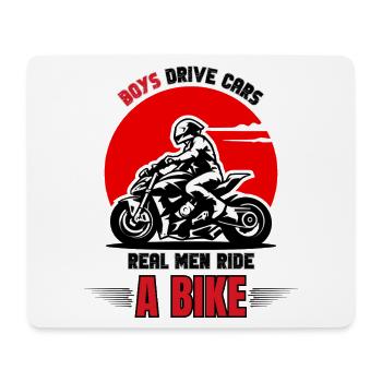 Real Men Biker - Mouse Pad (horizontal) - white - Front